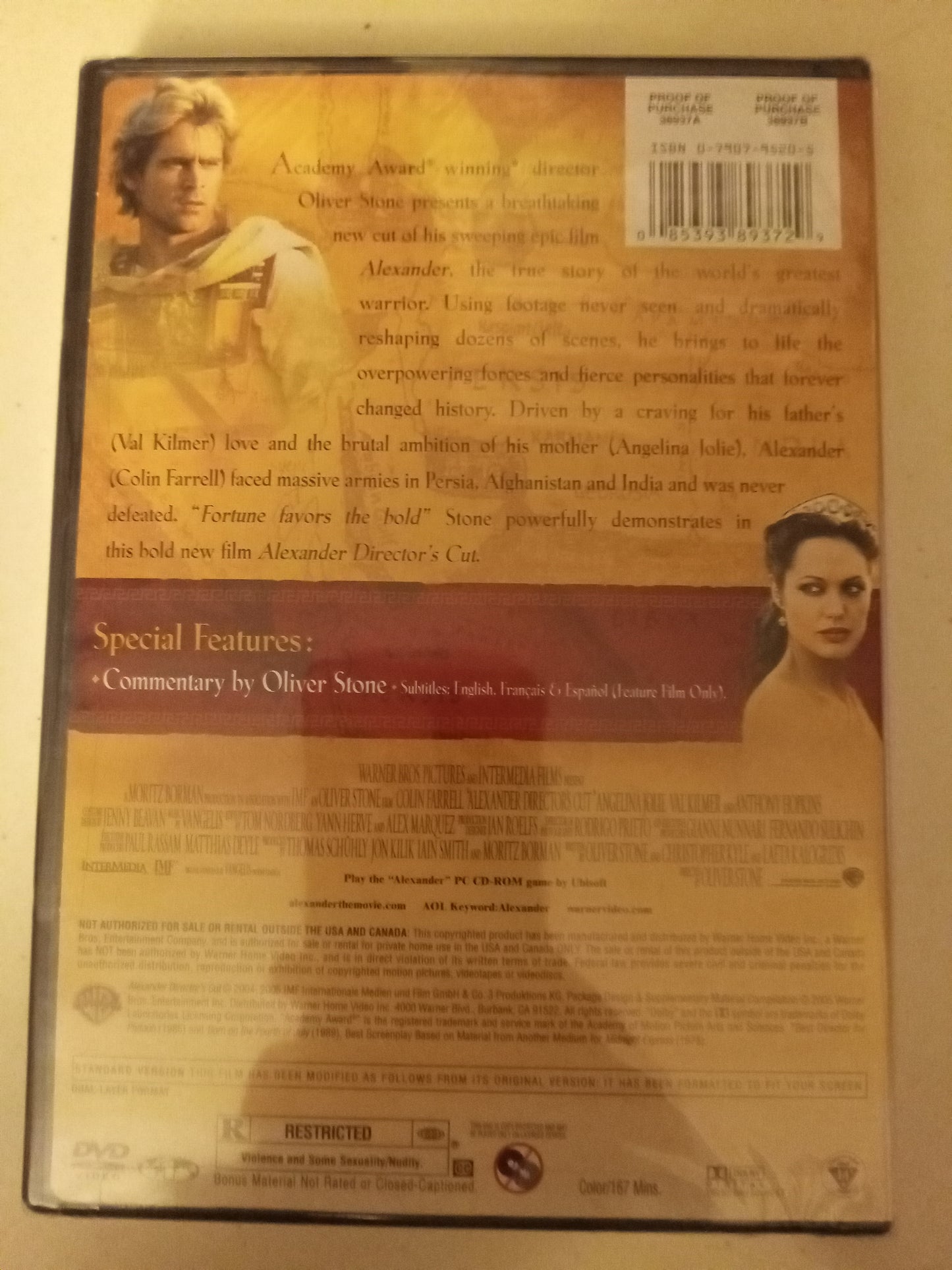Alexander, DVD Movie, 2 Disc Widescreen/Fullscreen Director's Cut/Special Edition, Rated R, NEW/USED