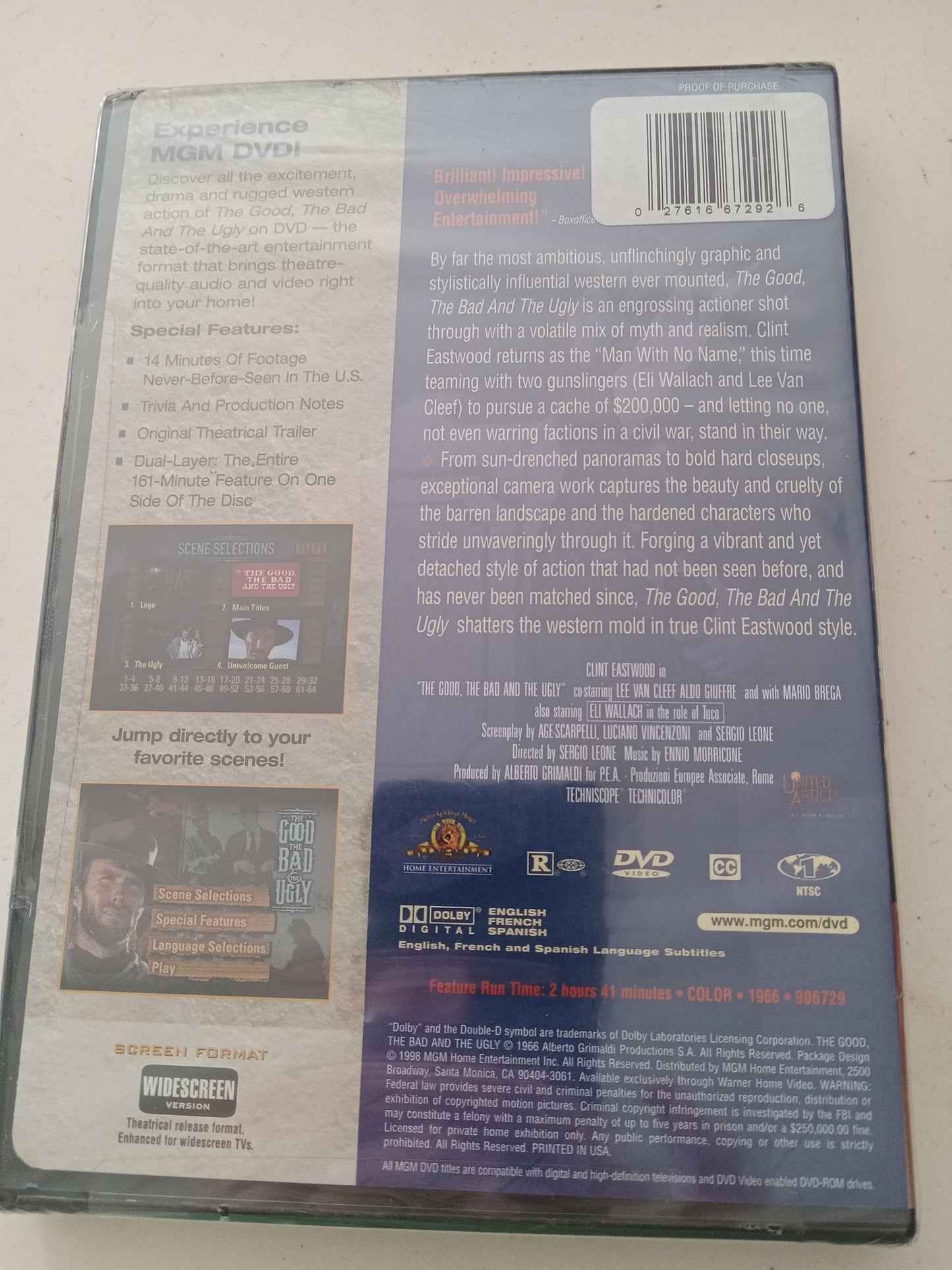 The Good The Bad And The Ugly, DVD Movie, Widescreen, Rated R, NEW