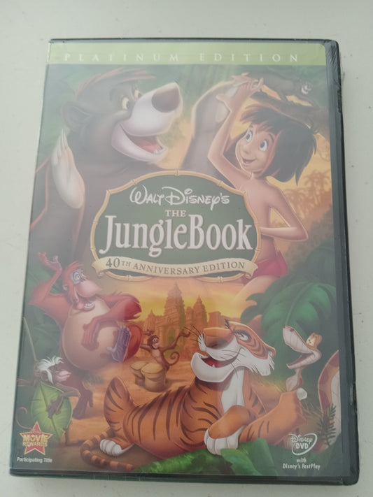 The Jungle Book, Disney Animation, Platinum/Diamond Ed. 2 Discs 40th Anniversary DVD Movie, Widescreen, Rated G, NEW