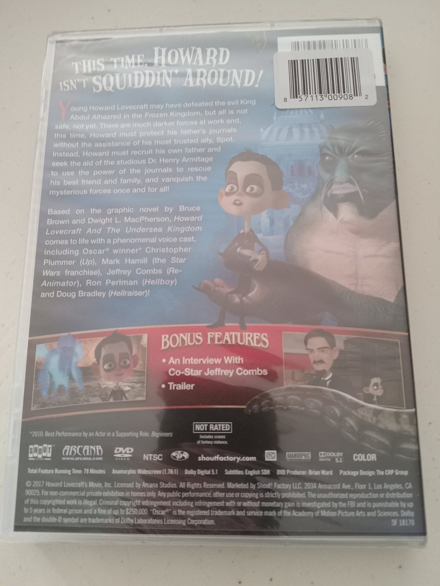 Howard Lovecraft And The Undersea Kindom, DVD Movie, Widescreen, Not Rated, NEW