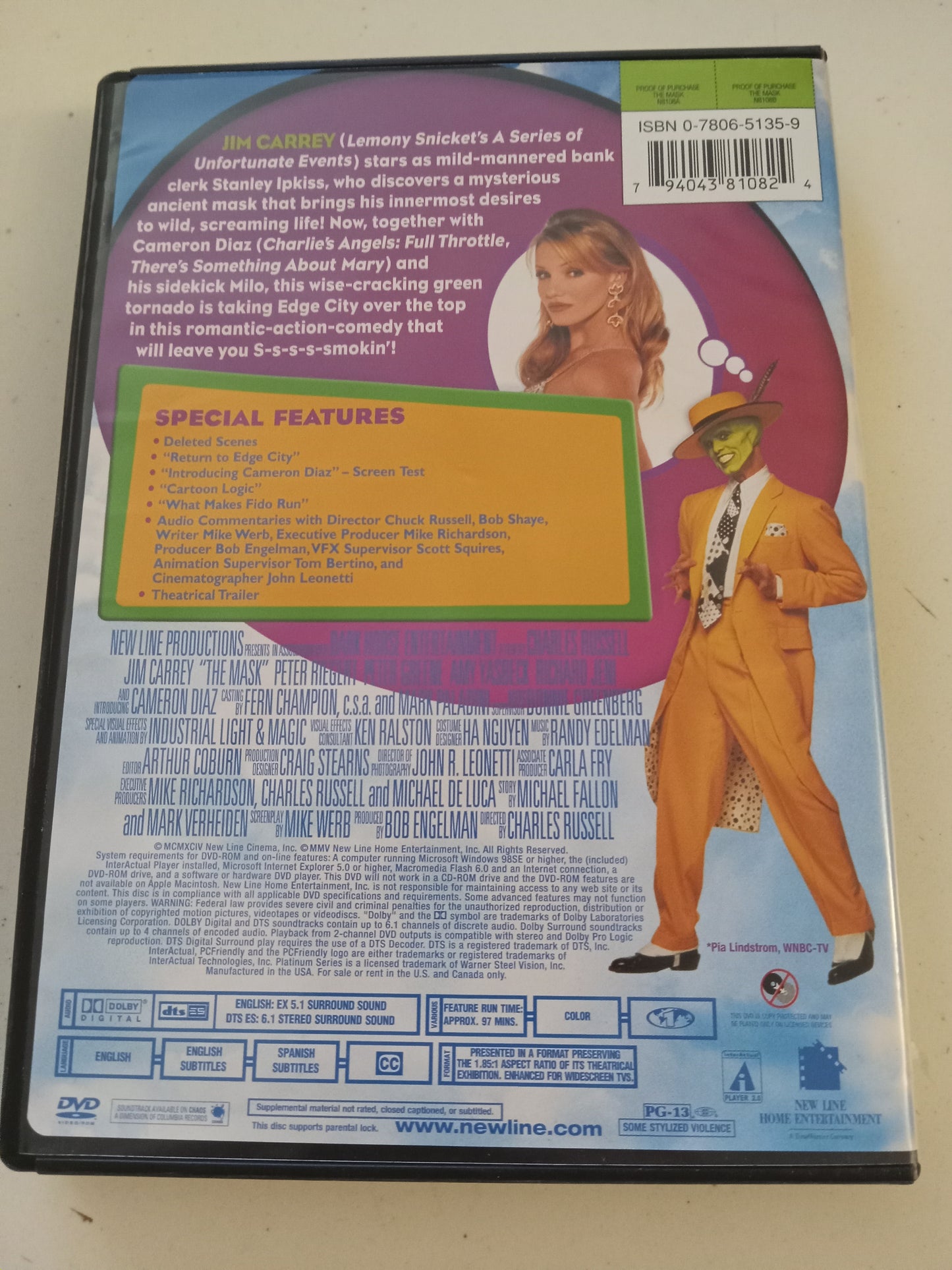 The Mask, From Zero to Hero, DVD Movie, Widescreen, Rated PG-13, USED