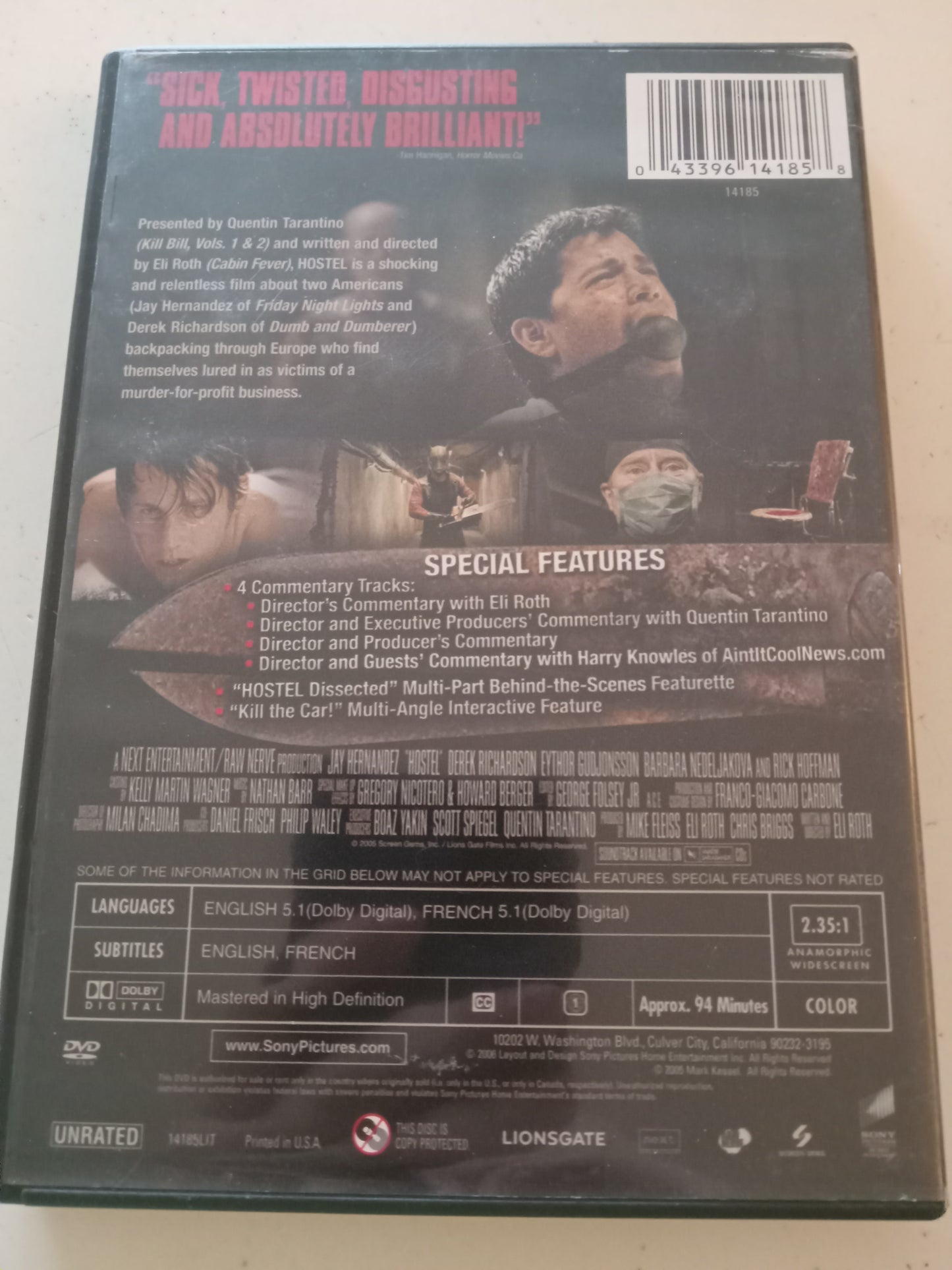 Hostel, DVD Movie, Widescreen, Not Rated, USED