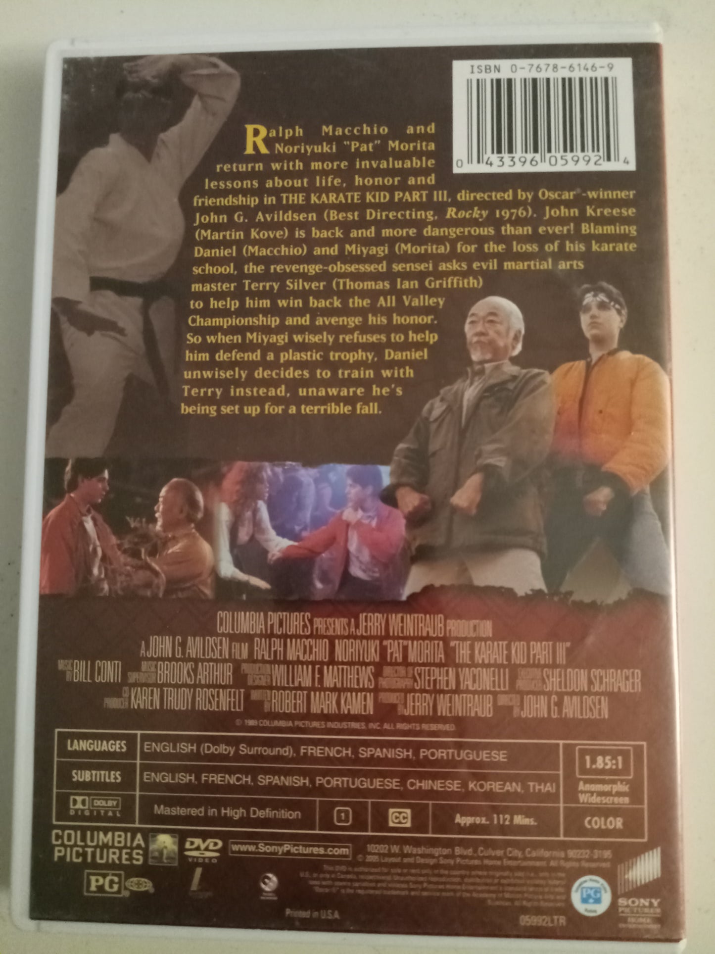 The Karate Kid Part III 3, DVD Movie, Ralph Macchio Widescreen, Rated PG, USED