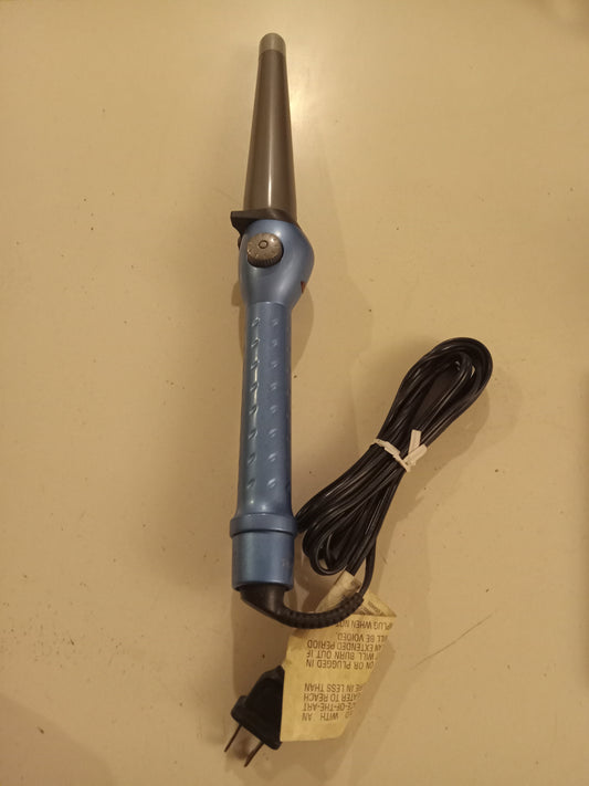 Nano Titanium Blue Hair Curling Iron, Straight Rod, BaByliss Pro 1 1/4" Tapered Barrel USED