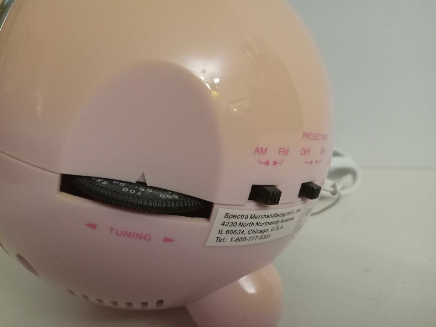 Hello Kitty Alarm Clock, Projector, AM/FM Radio, Needs Lamp Replaced, Rare USED