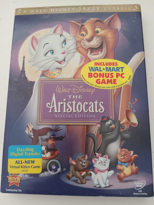 The Aristocats, Disney Animation Special Edition, DVD Movie, Widescreen, Rated G, USED