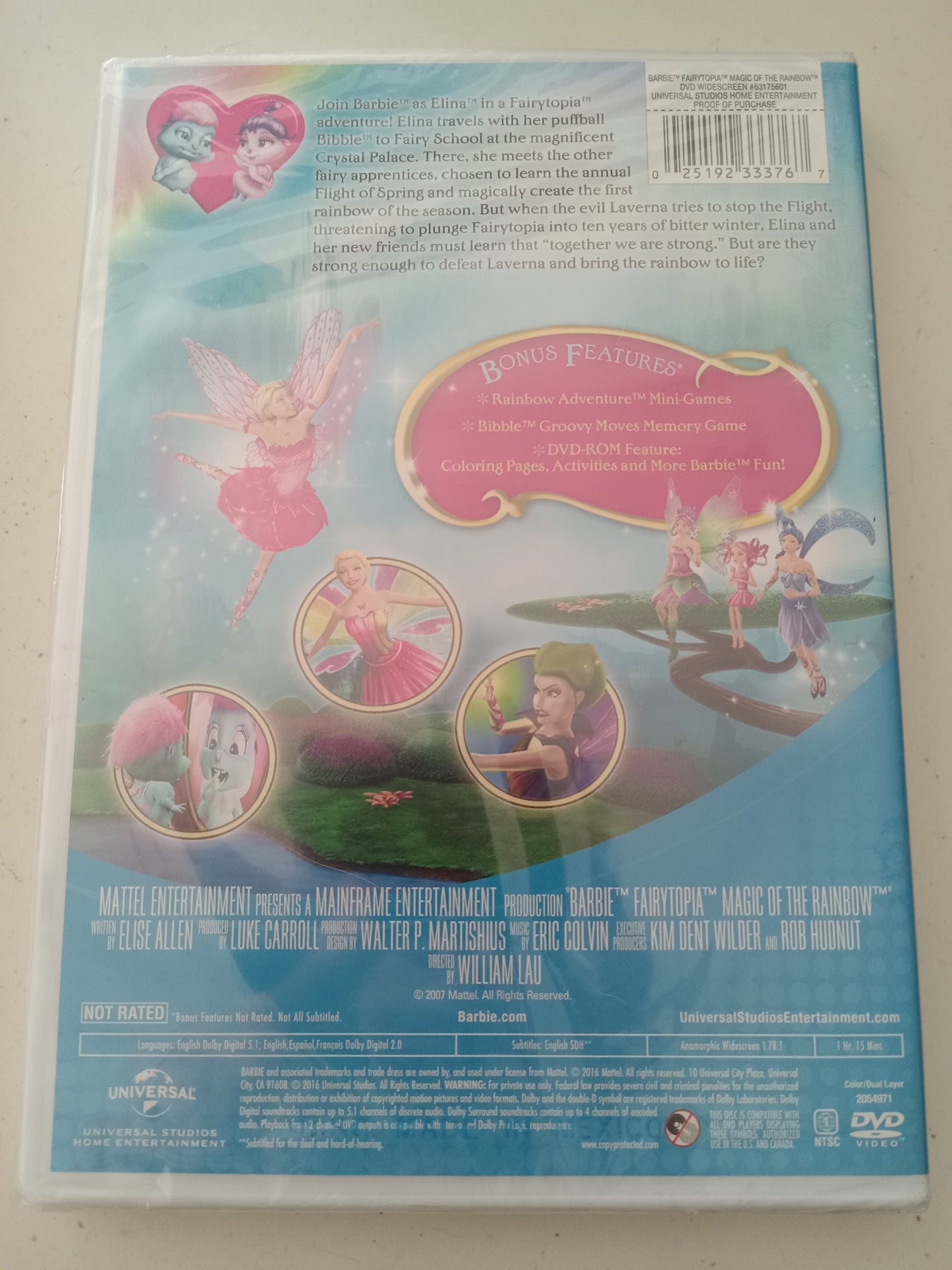 Barbie Fairytopia Magic Of The Rainbow, DVD Movie Widescreen, Not Rated, NEW/USED