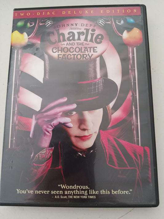 Charlie And The Chocolate Factory, 2 Discs Deluxe Ed, DVD Movie, Widescreen, Rated PG, USED