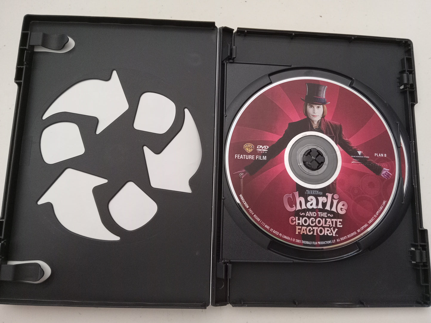 Charlie And The Chocolate Factory, 2 Discs Deluxe Ed, DVD Movie, Widescreen, Rated PG, USED