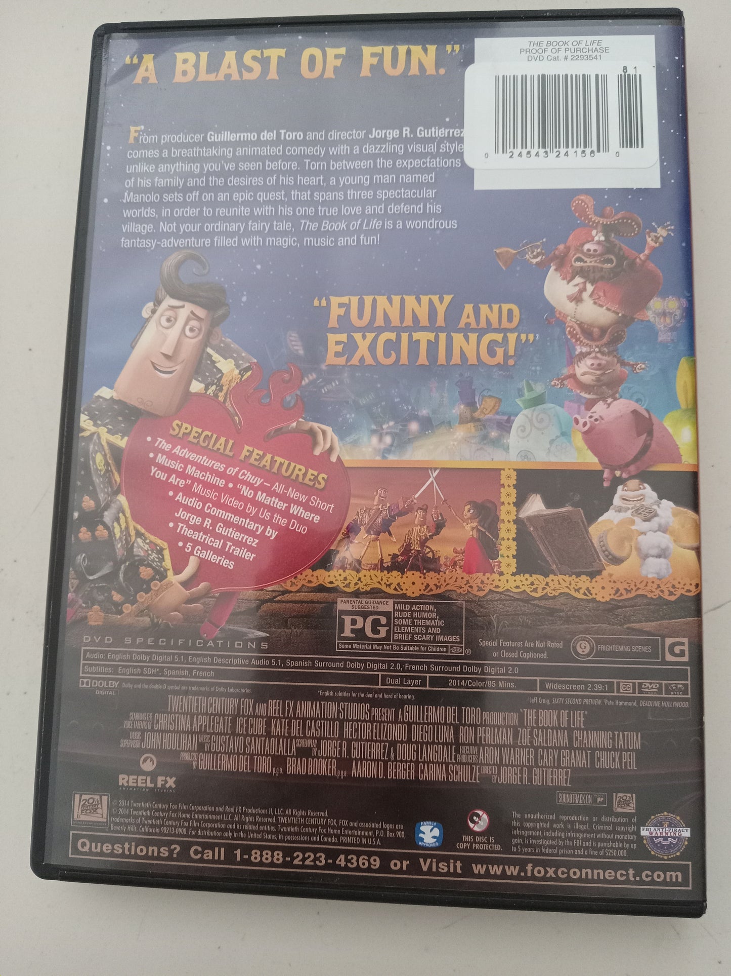 The Book Of Life, 20th Century Fox Animation DVD Movie, Widescreen, Rated PG, NEW/USED