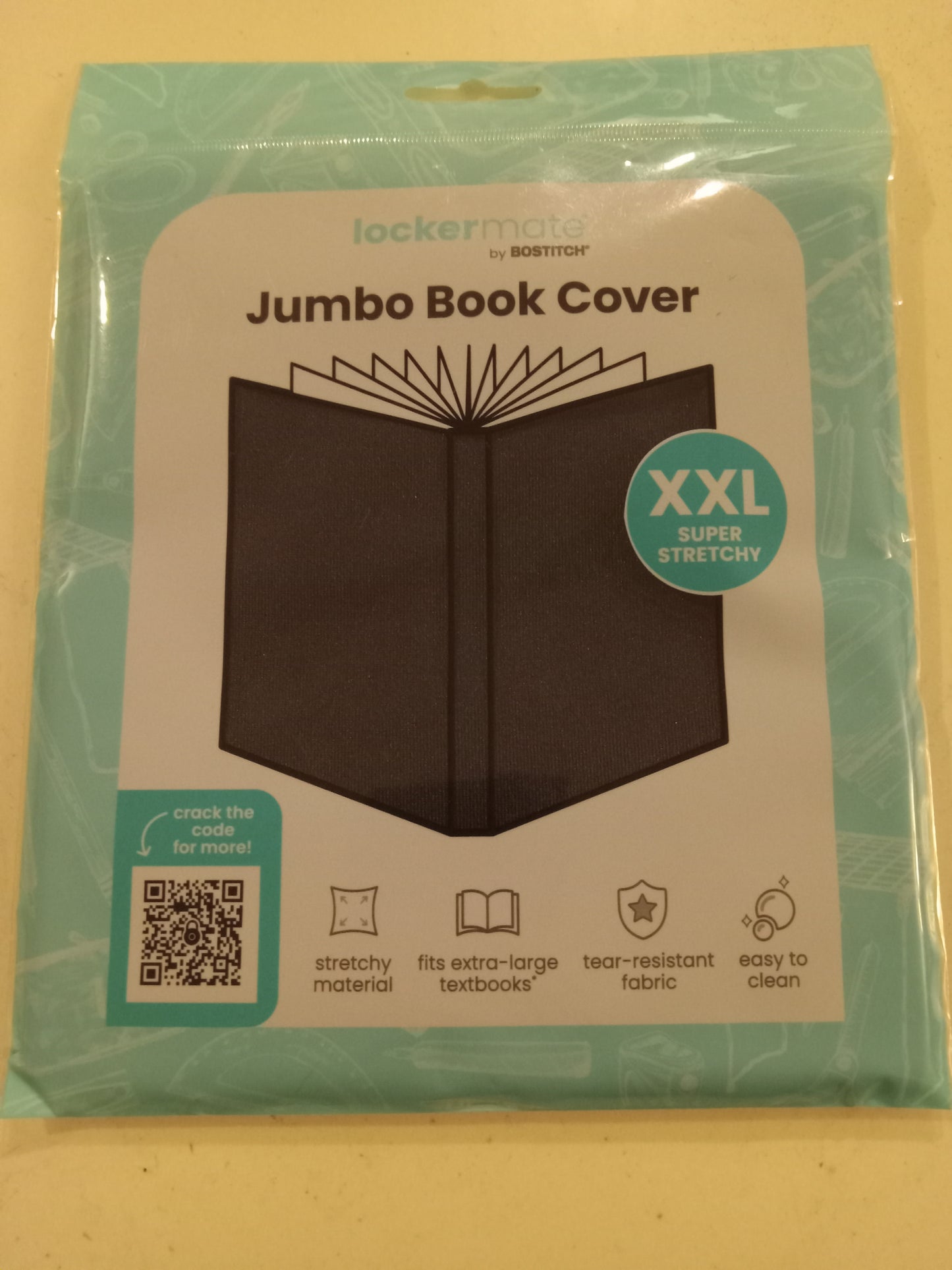 LockerMate Jumbo Book Cover XXL (10"x15") Super Stretchy Blue/Black/Red, NEW