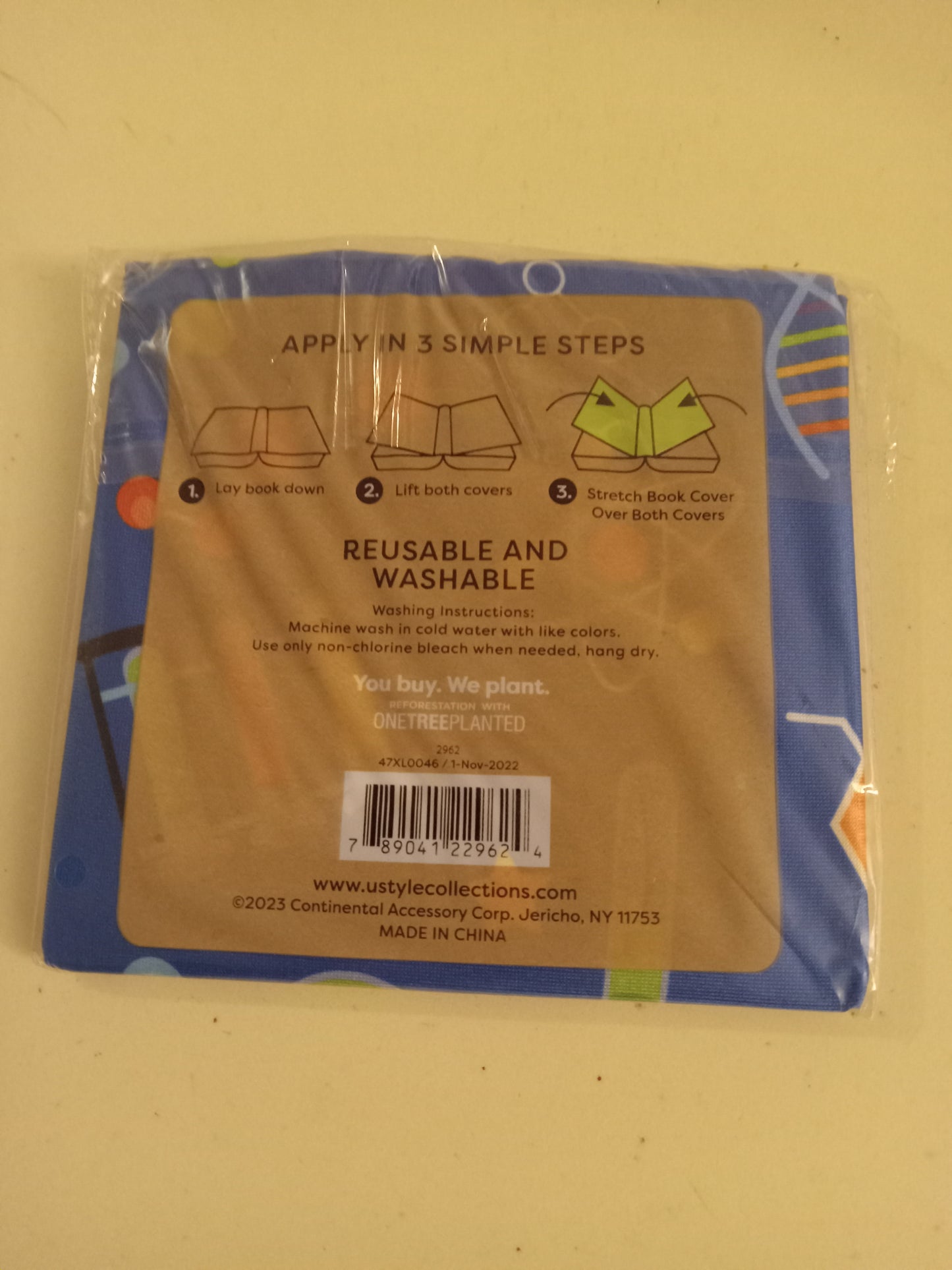 Stretchable Fabric Book Cover, Binder Protector, Blue Science or Green Flowers, Stretch To 10.5"X11.5", NEW