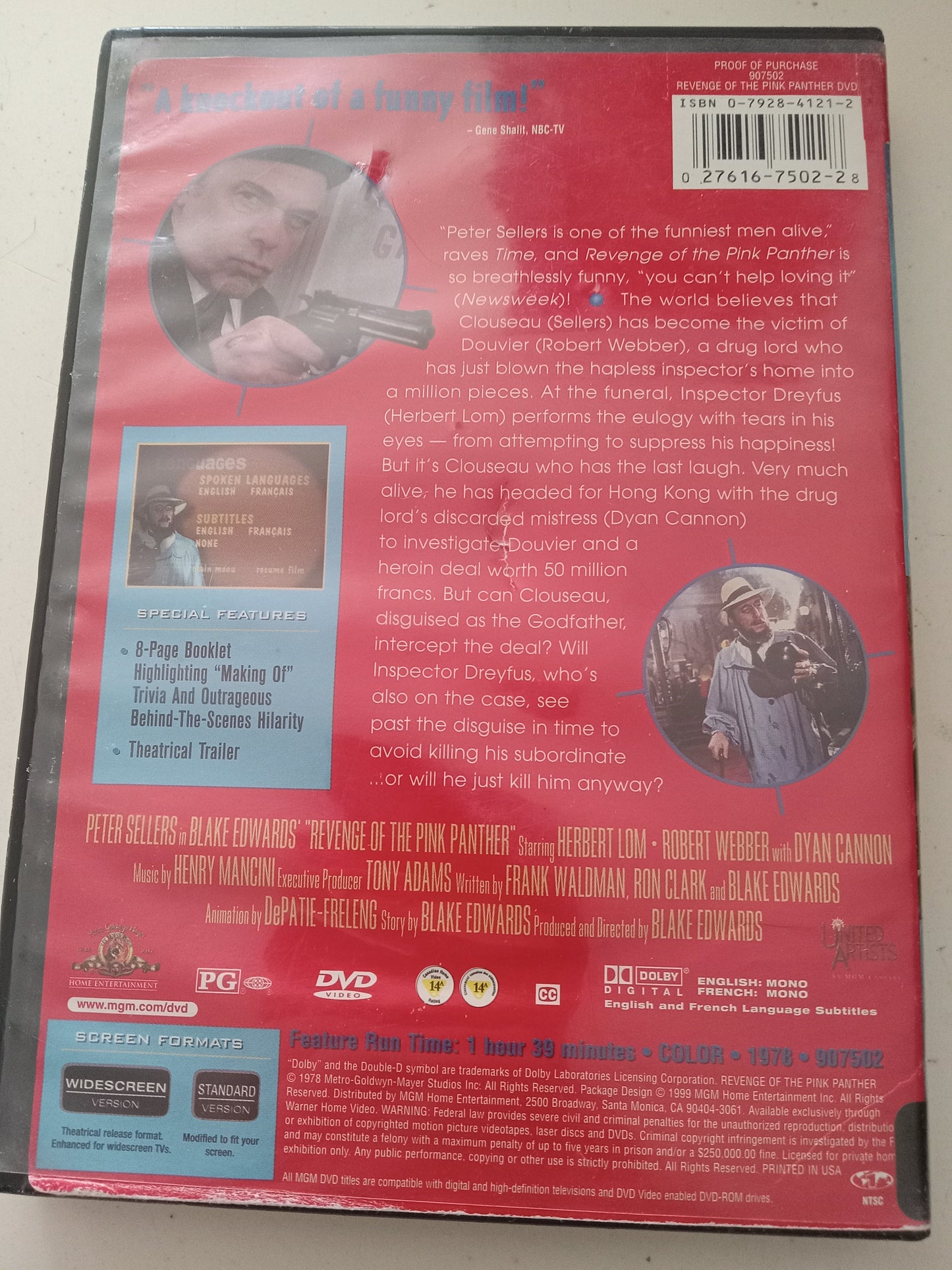 Revenge Of The Pink Panther, DVD Movie, Peter Sellers Widescreen, Rated PG, USED