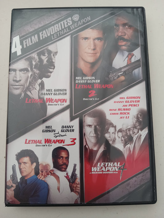 Lethal Weapon 1, 2, 3, 4, 4 Film Favorites, DVD Movies Widescreen, Not Rated/Rated R, USED