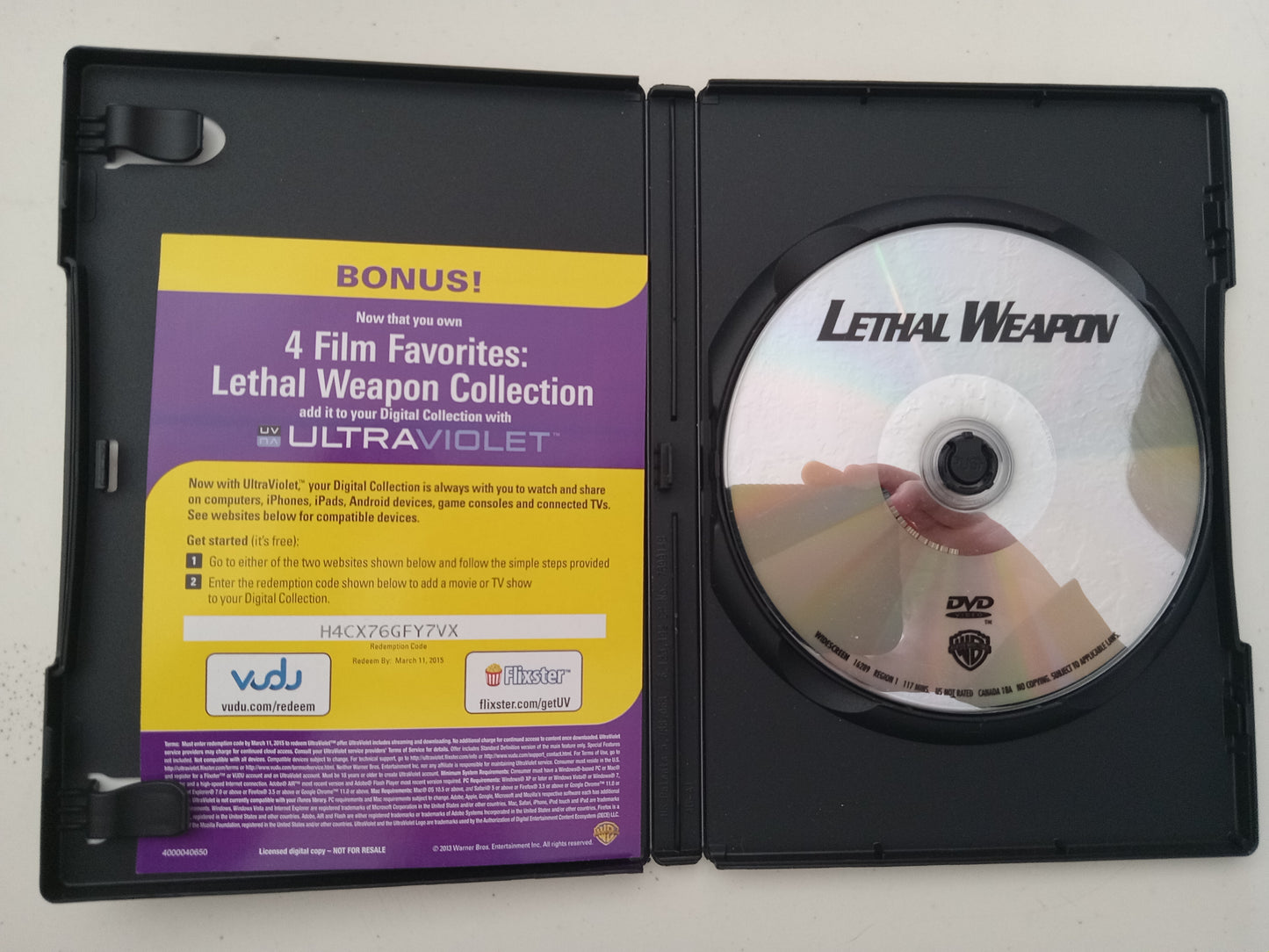 Lethal Weapon 1, 2, 3, 4, 4 Film Favorites, DVD Movies Widescreen, Not Rated/Rated R, USED
