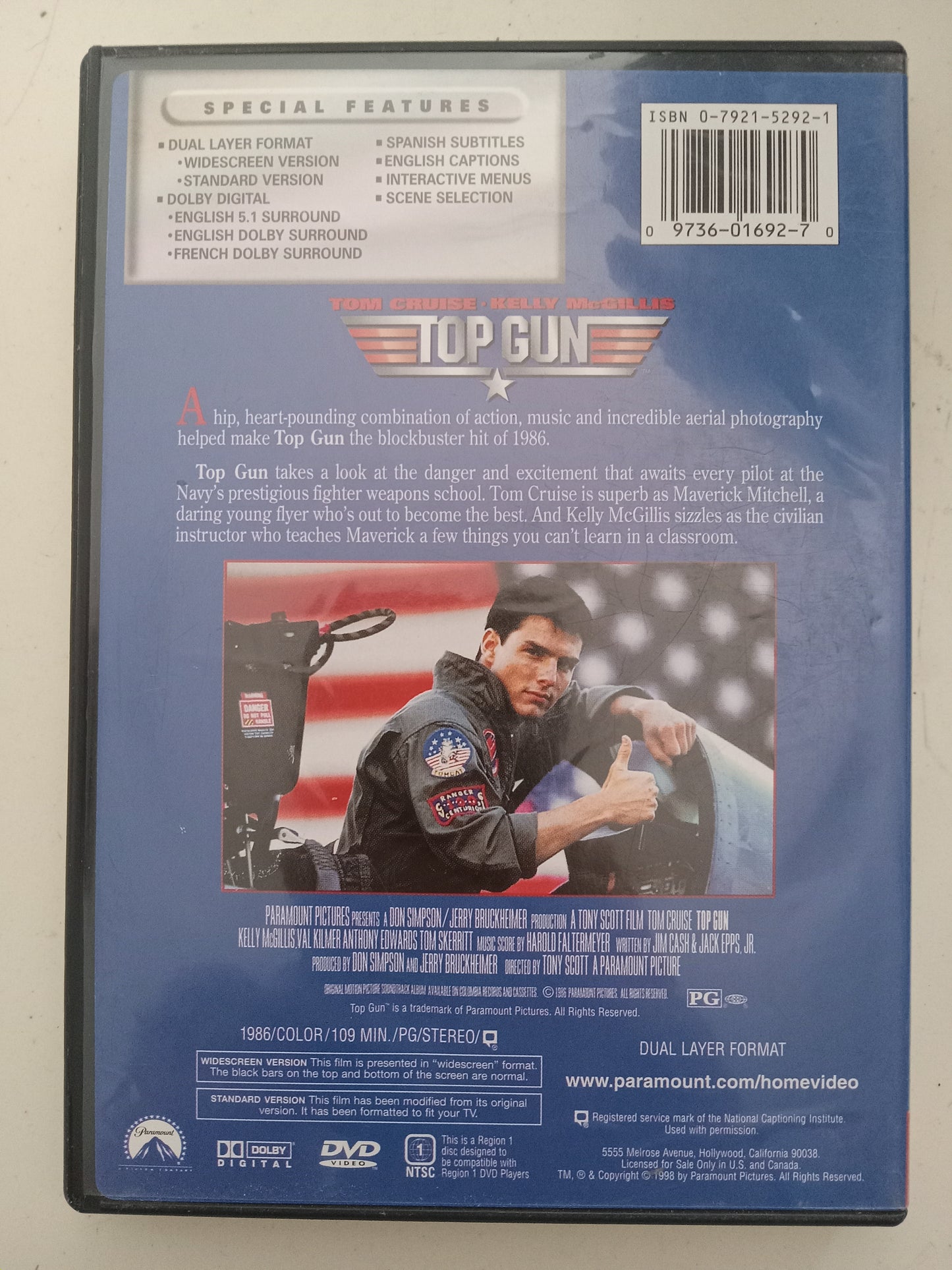 Top Gun, Special Collector's Ed. DVD Movie, Widescreen 2 Discs, Rated PG, NEW