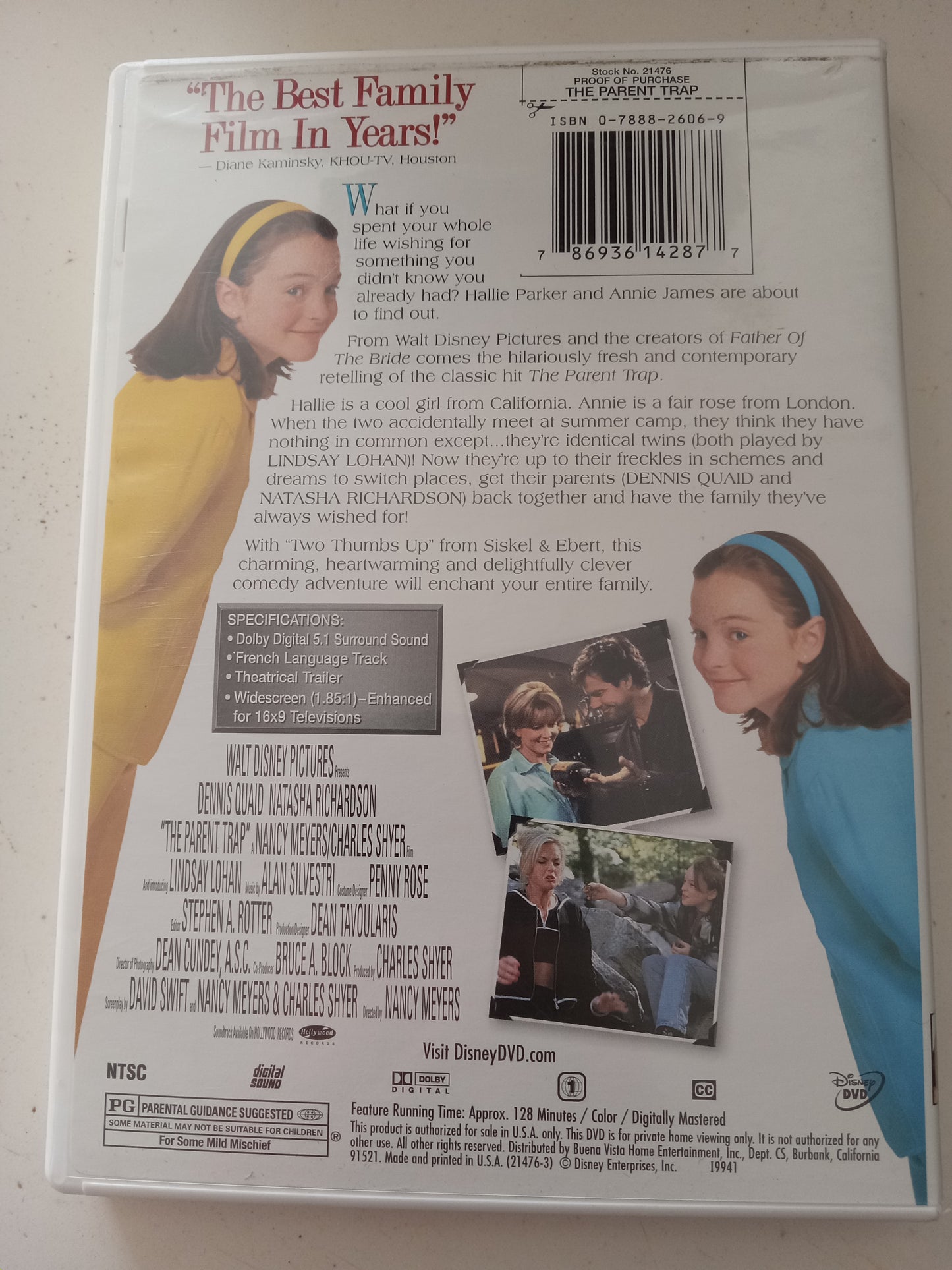 The Parent Trap, DVD Movie, Widescreen, Lindsay Lohan Rated PG, USED
