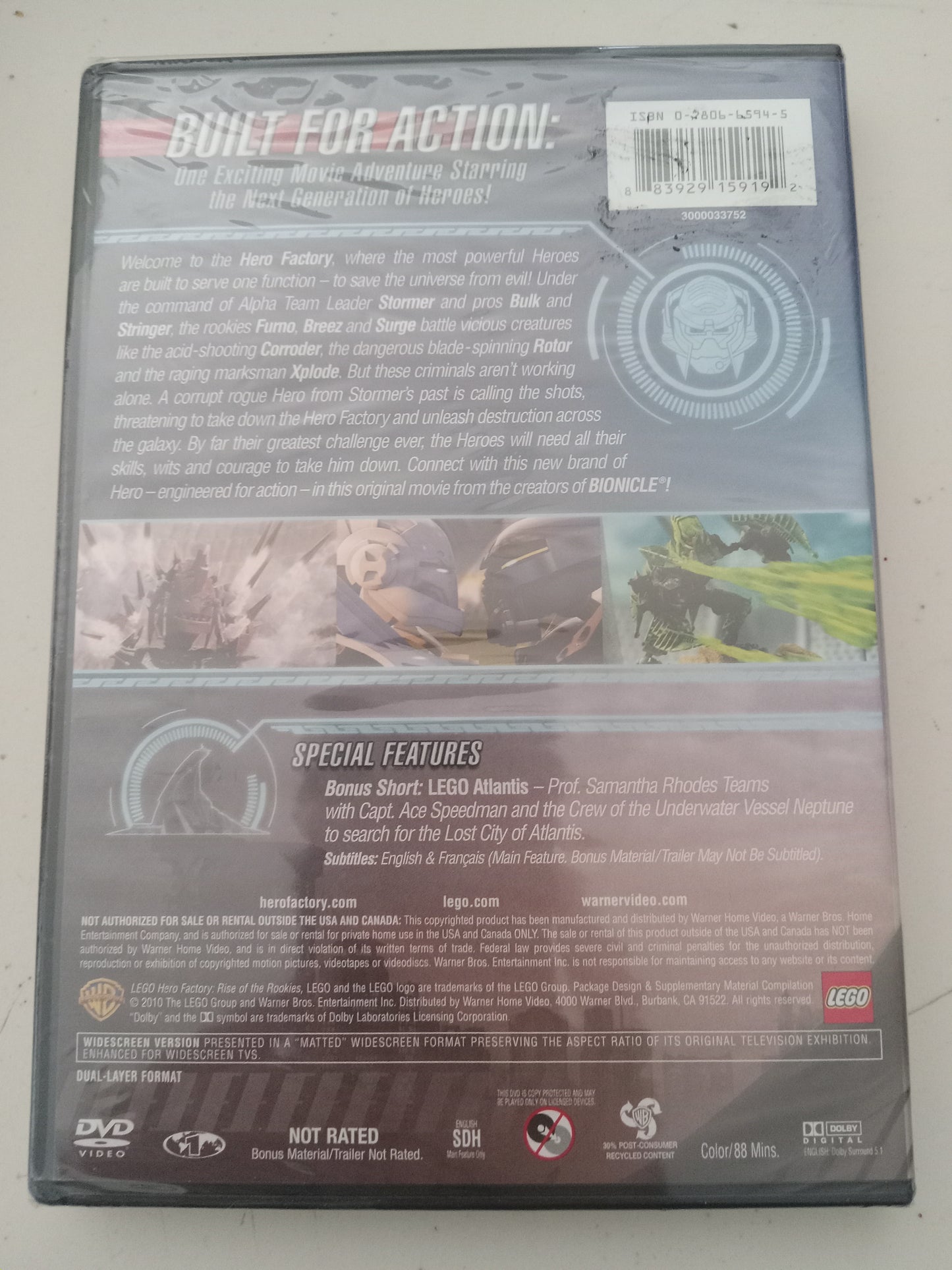 Hero Factory Rise Of The Rookie, DVD Movie Widescreen, Not Rated, NEW