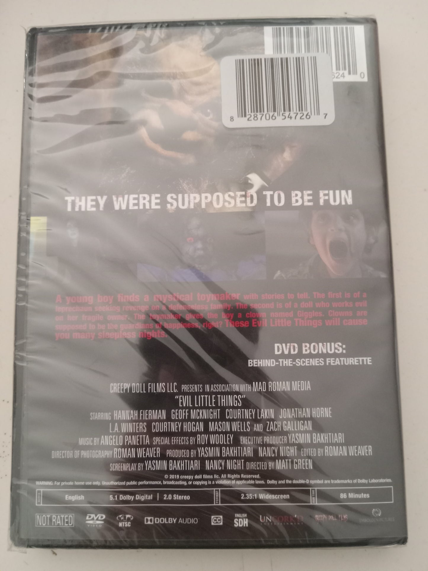 Evil Little Things, DVD Movie Widescreen, Not Rated, NEW