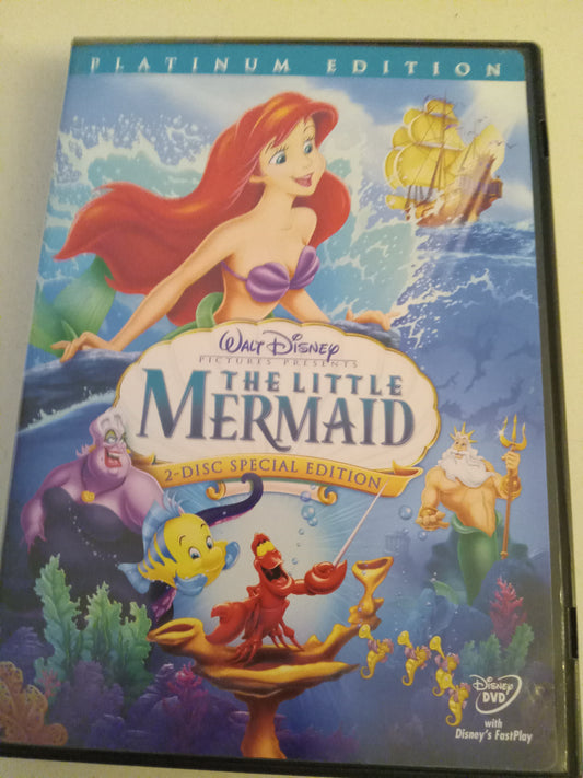 The Little Mermaid, Platinum Edition, 1/2 Discs, DVD Movie, Widescreen, Rated G, USED