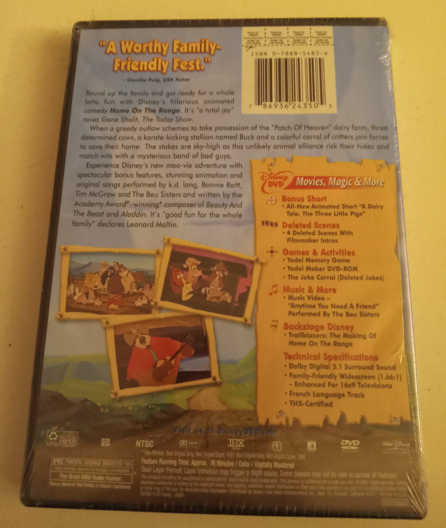 Home On The Range, Disney Animation DVD Movie, Widescreen, Rated PG, NEW/USED