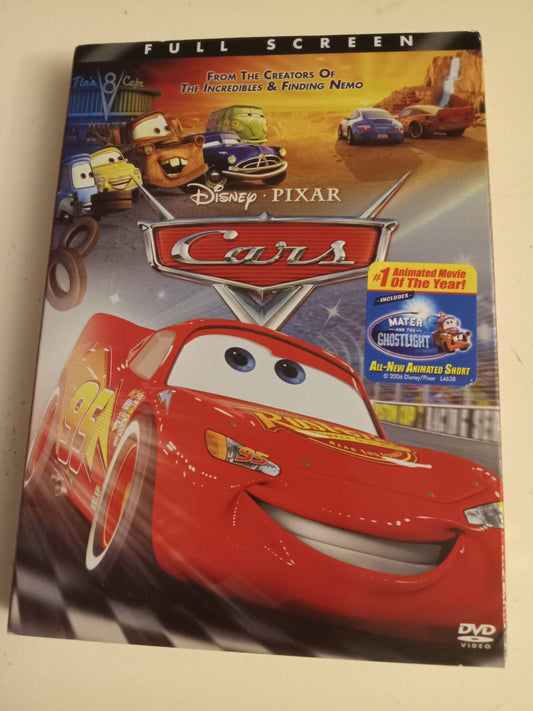 Cars, Pixar Animated DVD Movie, Fullscreen/Widescreen, Rated G, USED