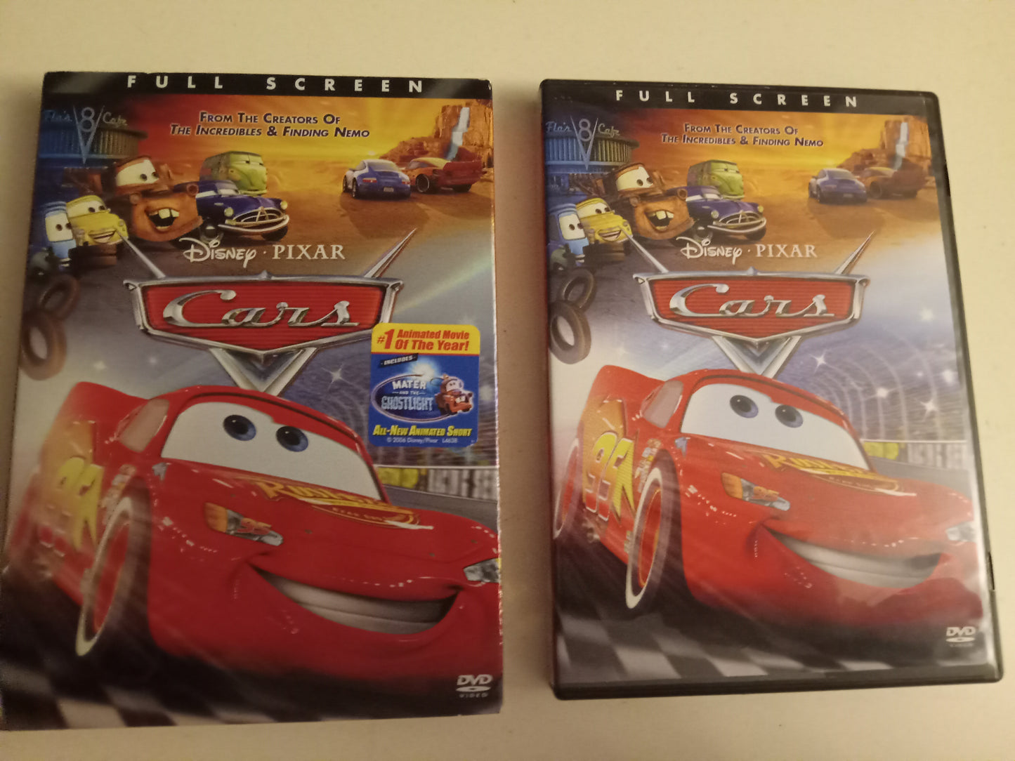 Cars, Pixar Animated DVD Movie, Fullscreen/Widescreen, Rated G, USED