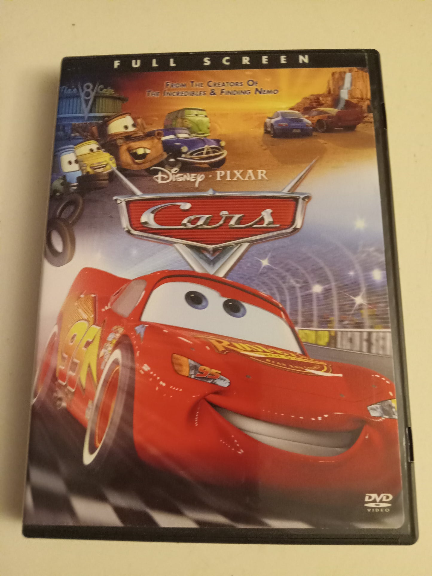 Cars, Pixar Animated DVD Movie, Fullscreen/Widescreen, Rated G, USED