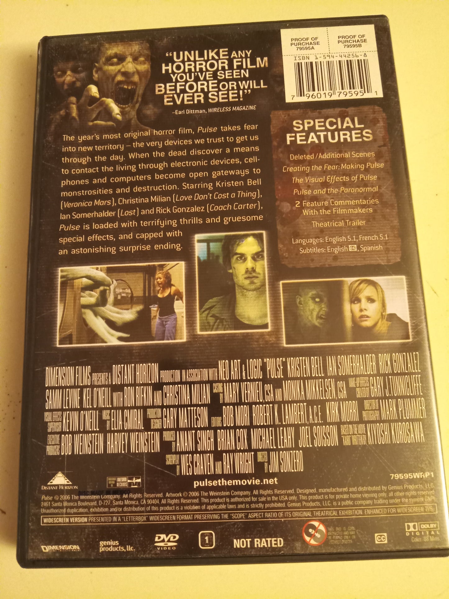Pulse, DVD Movie, Widescreen, Not Rated, USED