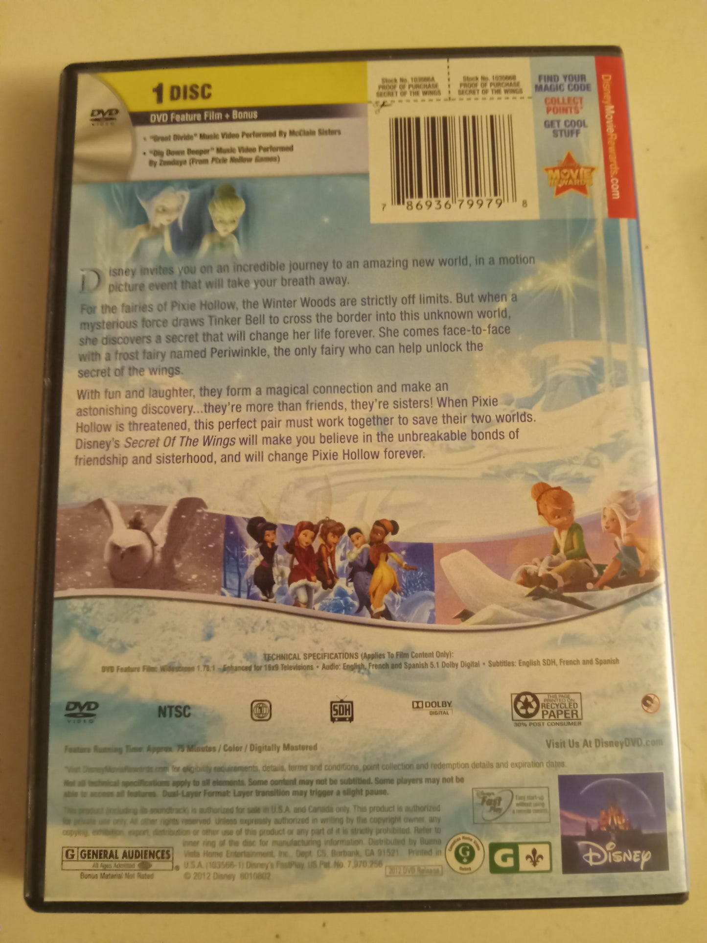 Secret Of The Wings, DVD Movie, Widescreen, Rated G, USED