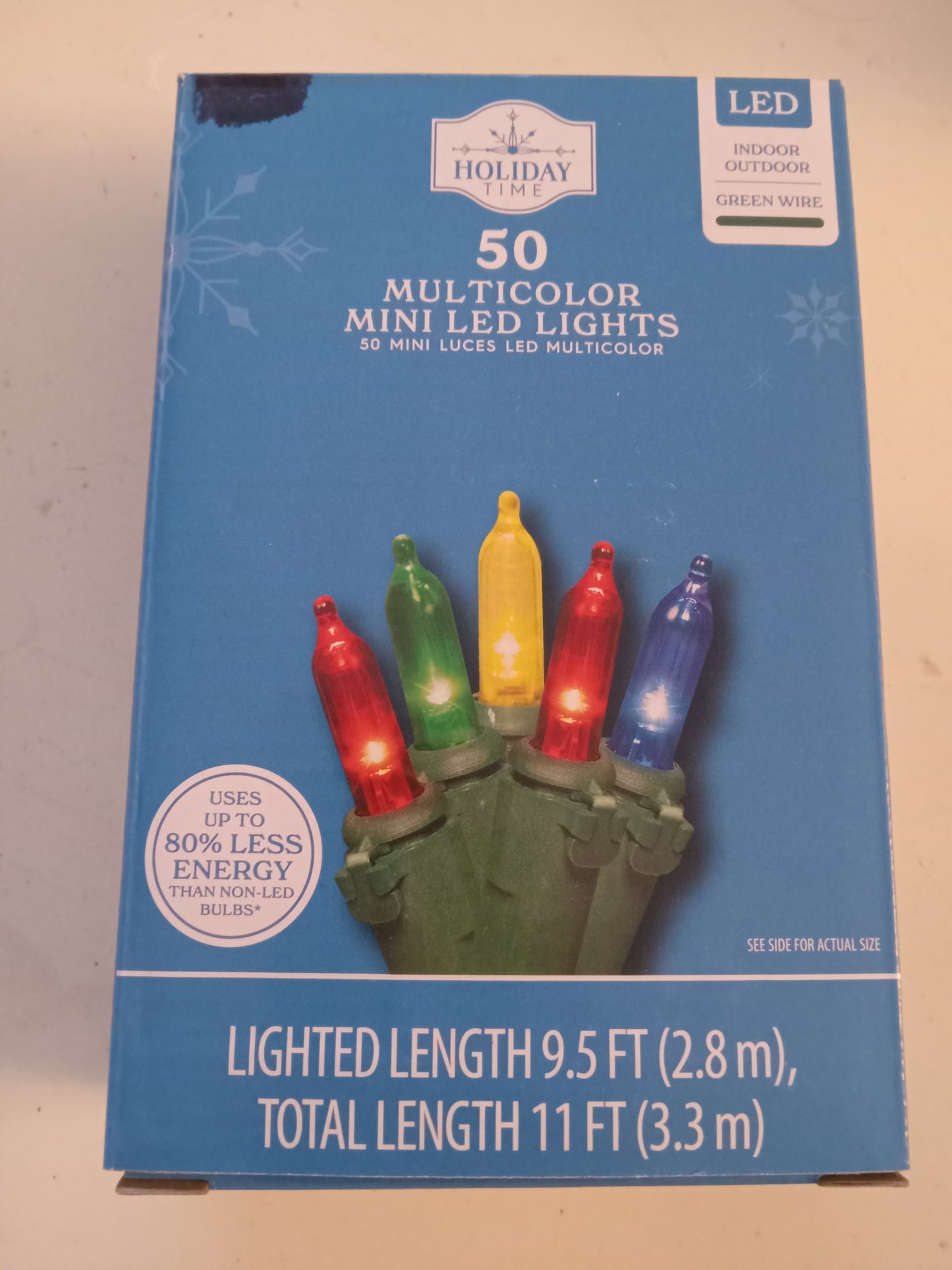 Christmas Lights, 50/100/300 LED Mini Lights, Multi-Color/Blue/Red/Cool & Warm White, Green Wire, Holiday Time, NEW