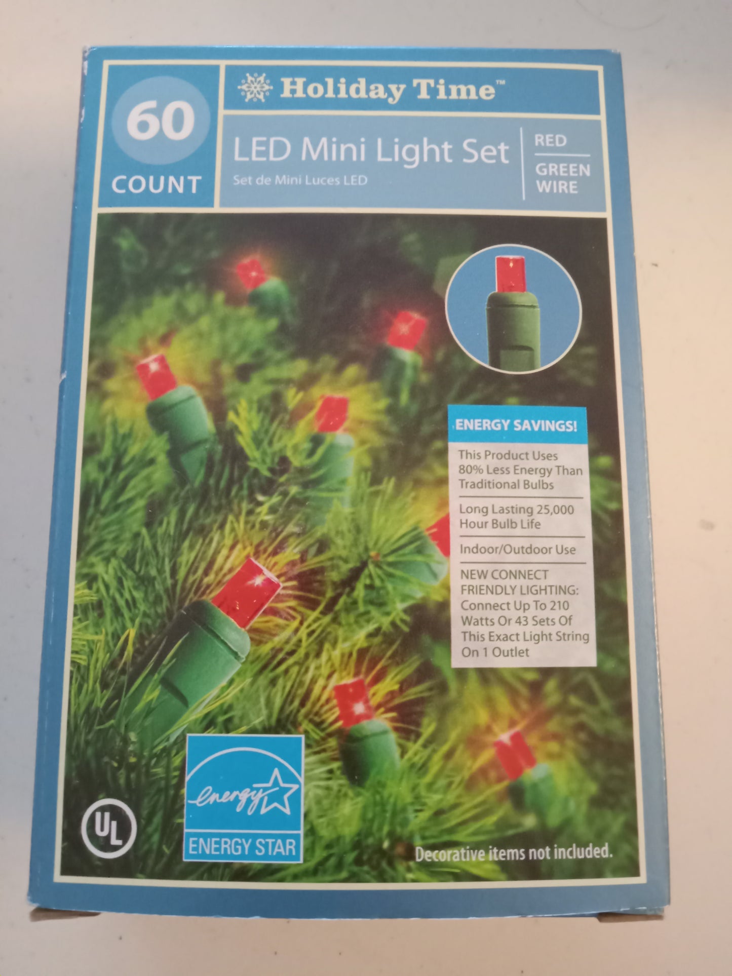 Christmas Lights, 50/100/300 LED Mini Lights, Multi-Color/Blue/Red/Cool & Warm White, Green Wire, Holiday Time, NEW