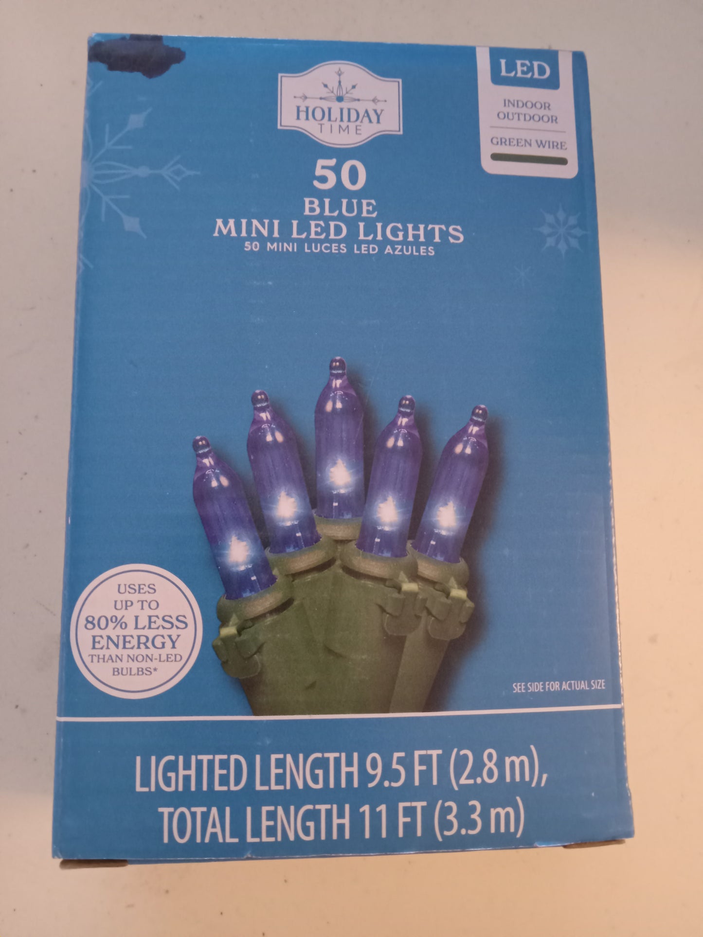 Christmas Lights, 50/100/300 LED Mini Lights, Multi-Color/Blue/Red/Cool & Warm White, Green Wire, Holiday Time, NEW