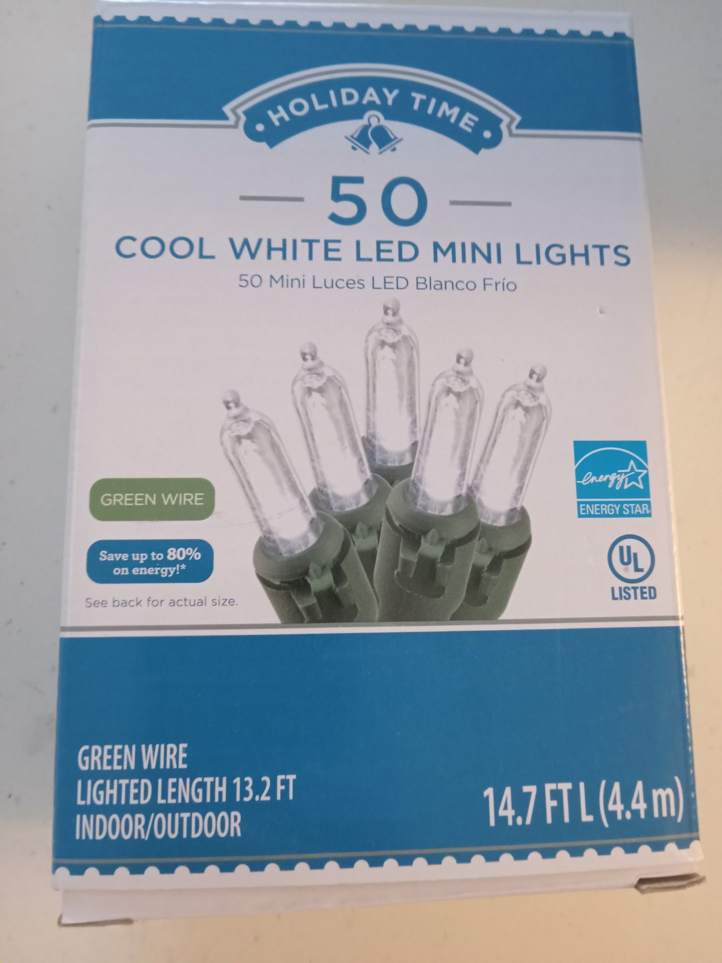 Christmas Lights, 50/100/300 LED Mini Lights, Multi-Color/Blue/Red/Cool & Warm White, Green Wire, Holiday Time, NEW