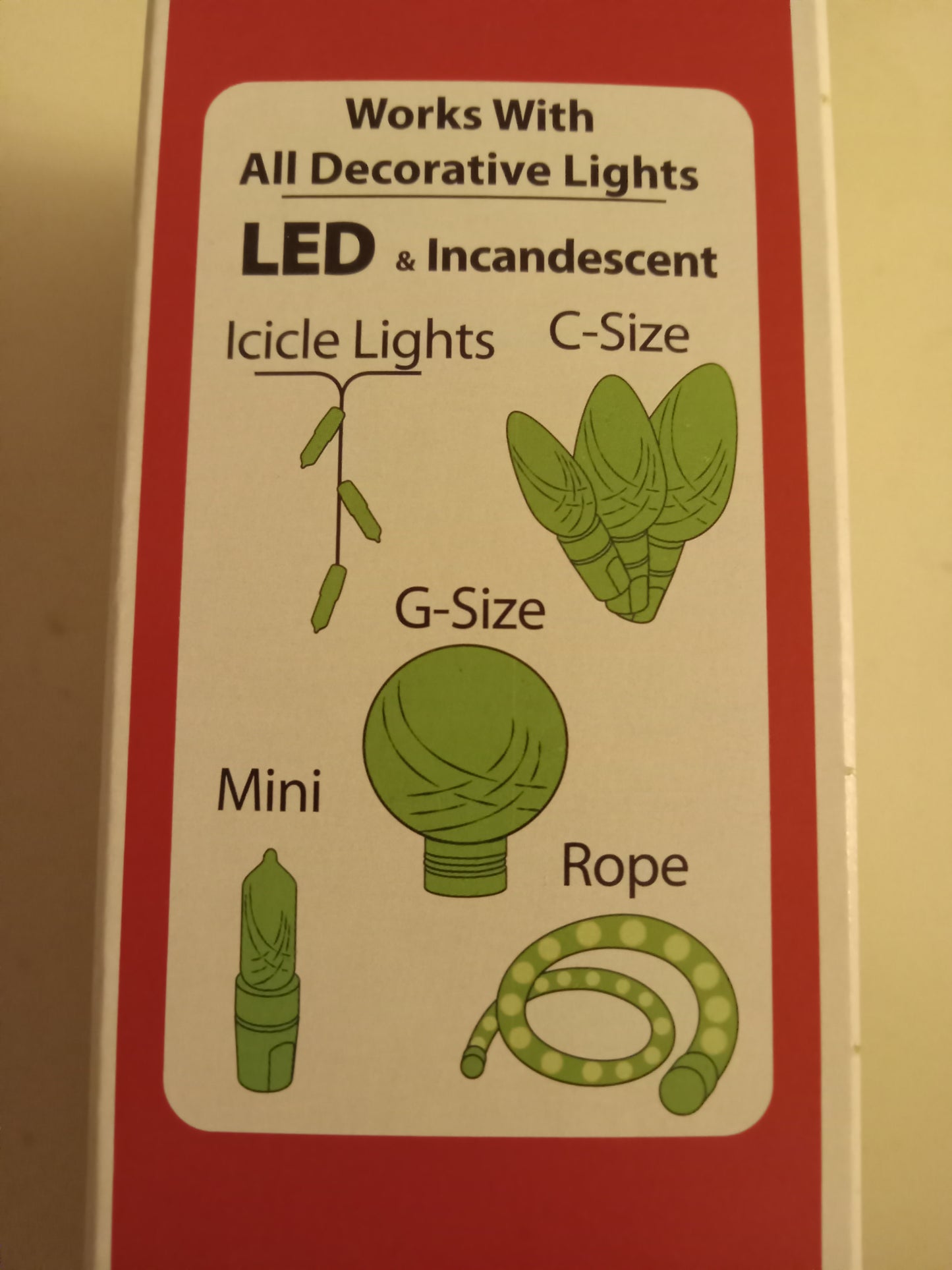 Christmas Light Clips, 100 All-Purpose Holders, Icicle/C bulbs/G bulbs/Mini/Rope, NEW