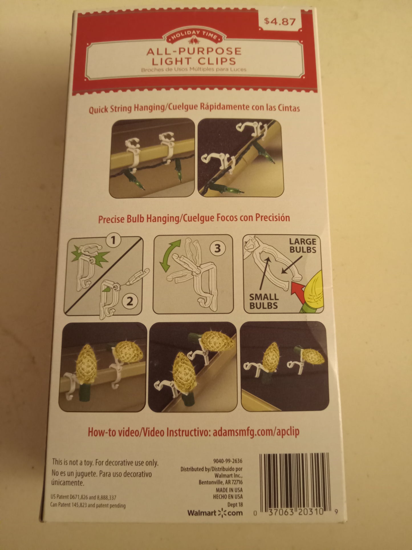 Christmas Light Clips, 100 All-Purpose Holders, Icicle/C bulbs/G bulbs/Mini/Rope, NEW
