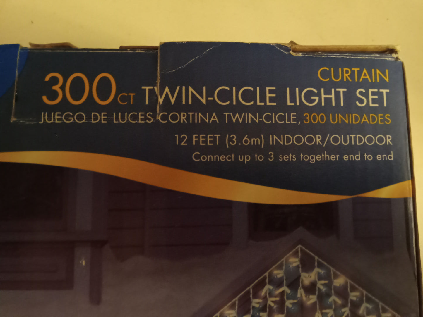 Christmas Lights, 300 Twin-Cicle, Icicle Lights, Frost/Clear White & Blue, White Wire, Holiday Time, NEW
