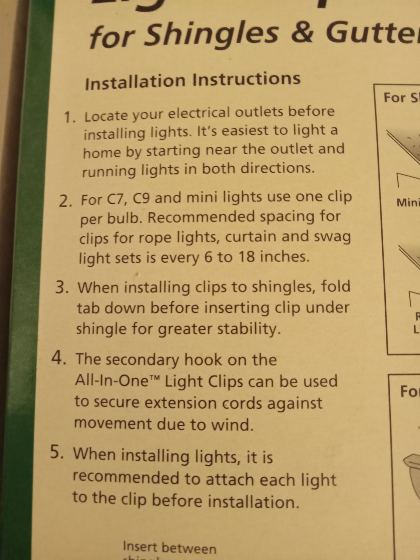 Christmas Light Clips, 100 All-In-One, Multifunctional: Rope/Mini/Icicle/C7/C9, Lites Up, NEW