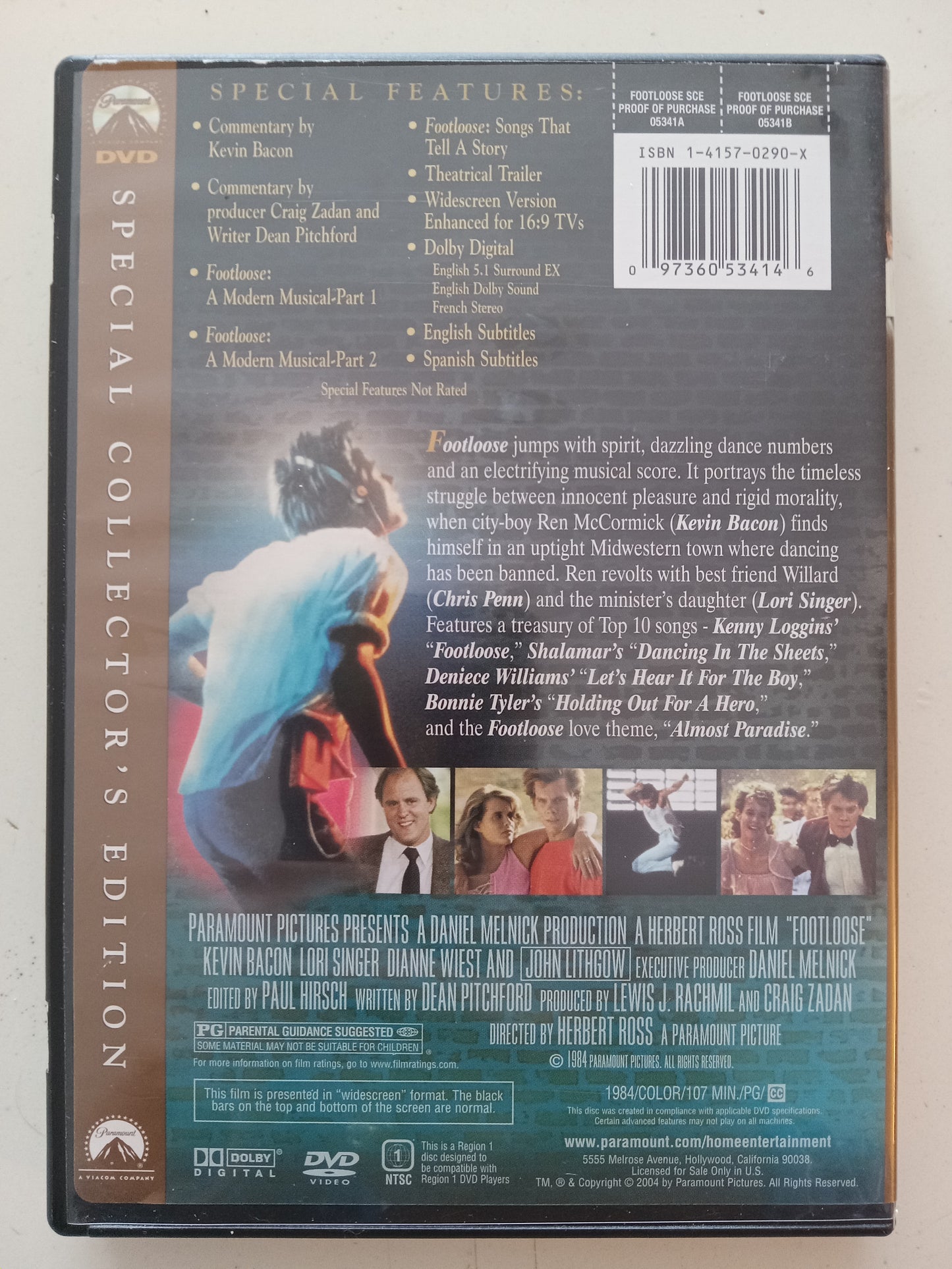 Footloose, DVD Movie, Widescreen, Special Collectors Edition, USED