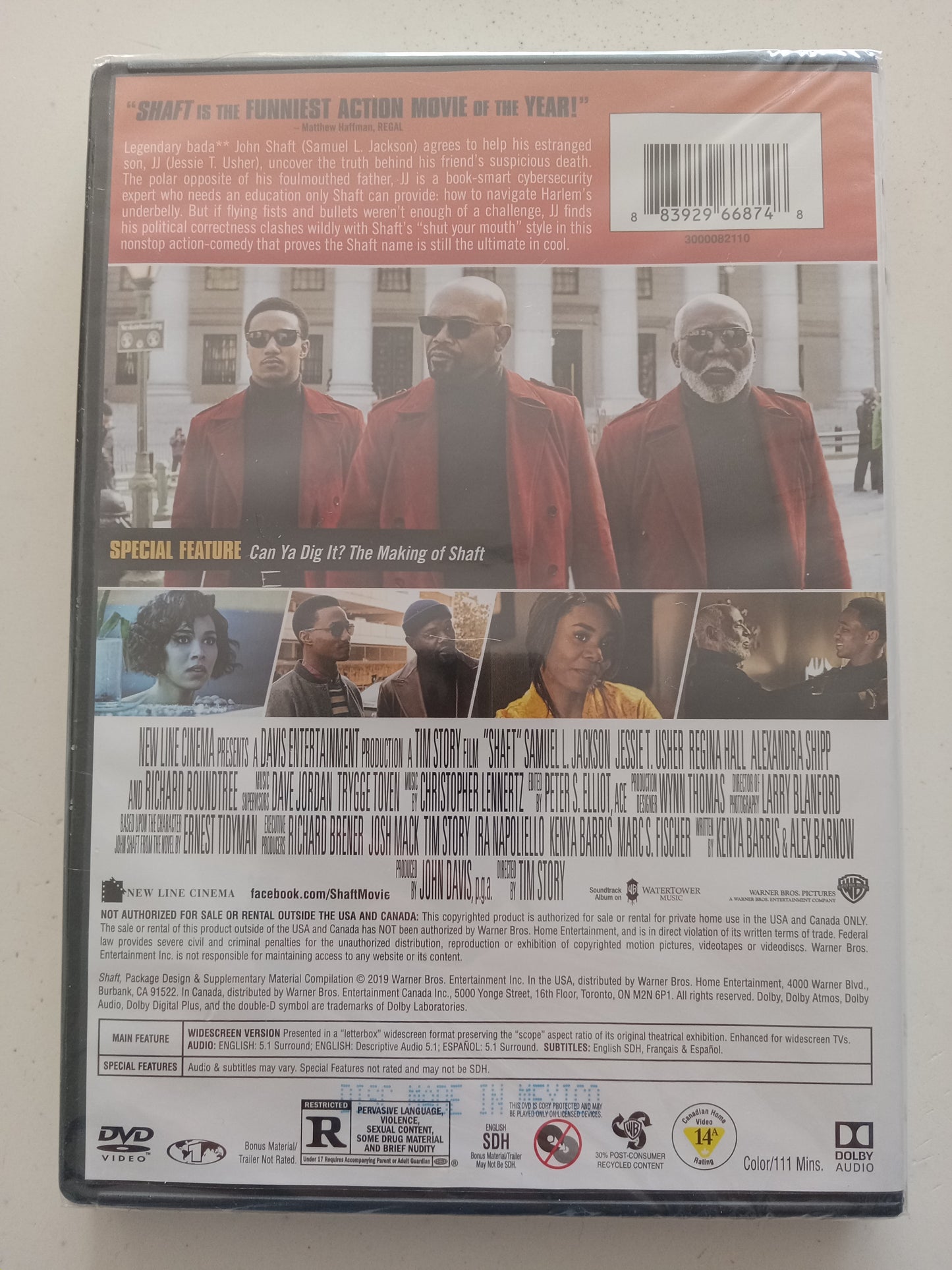 Shaft DVD Movie, Samuel Jackson Widescreen, Rated R, NEW/USED