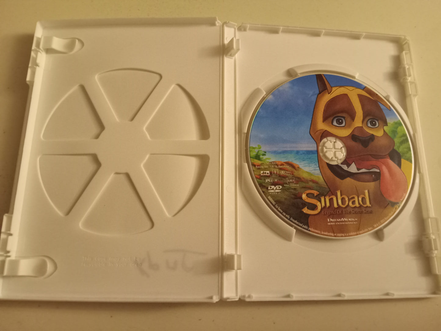 Sinbad, Legend Of the Seven Seas, Dreamworks Animation DVD Movie, Brad Pitt Fullscreen, Rated PG, USED