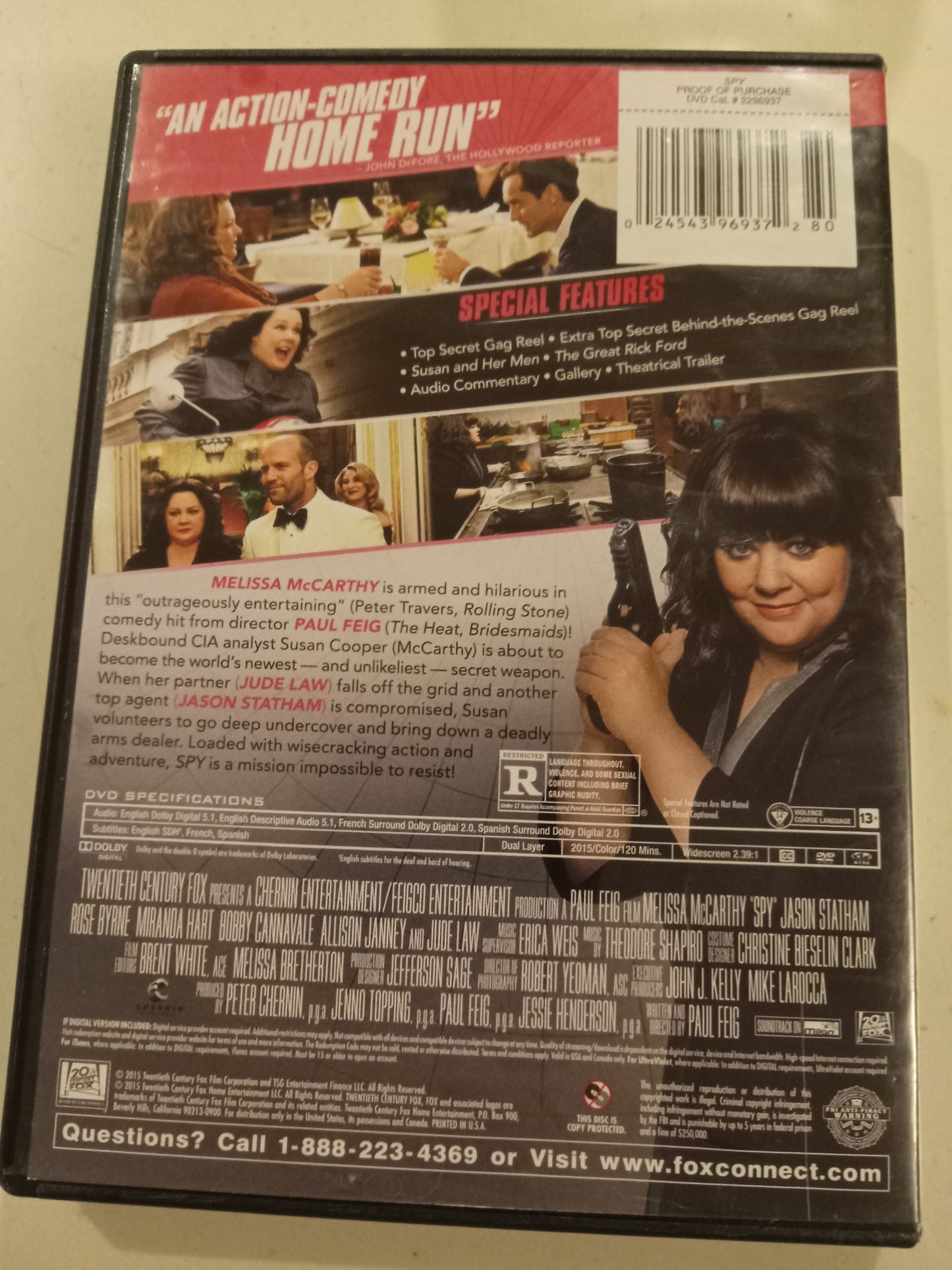 Spy, DVD Movie, Jason Statham, Widescreen, Rated R, USED