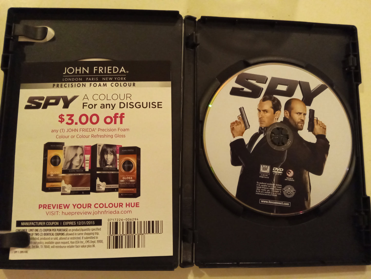 Spy, DVD Movie, Jason Statham, Widescreen, Rated R, USED