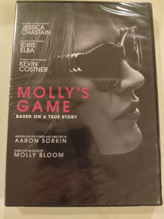 Molly's Game, Based On True Story, DVD Movie, Widescreen, Rated R, NEW