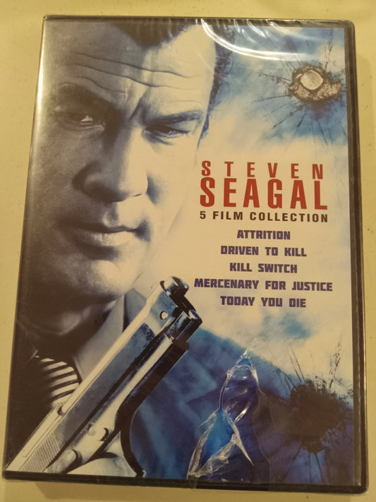 Attrition, Driven To Kill, Kill Switch, Mercenary For Justice, Today You Die, Steven Seagal, 5 DVD Movies, Widescreen, Rated R, NEW
