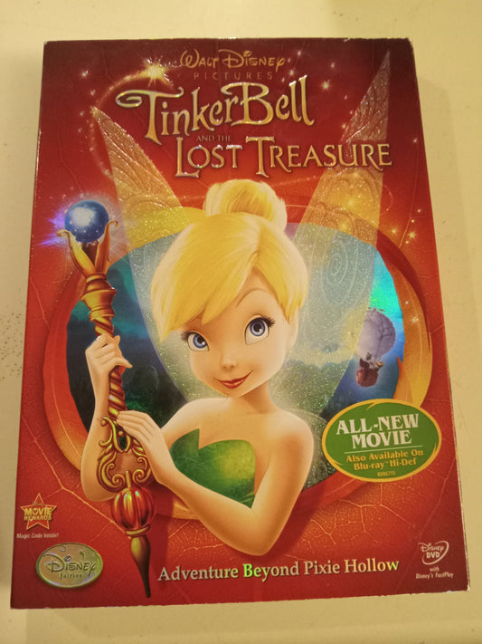 TinkerBell And The Lost Treasure, Disney Animation DVD Movie, Widescreen, Rated G, USED