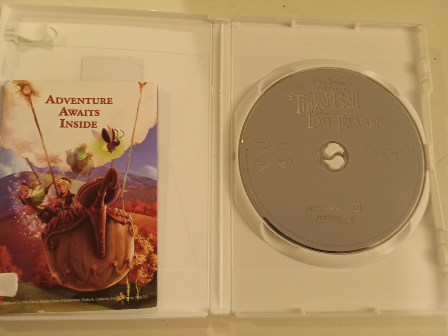TinkerBell And The Lost Treasure, Disney Animation DVD Movie, Widescreen, Rated G, USED