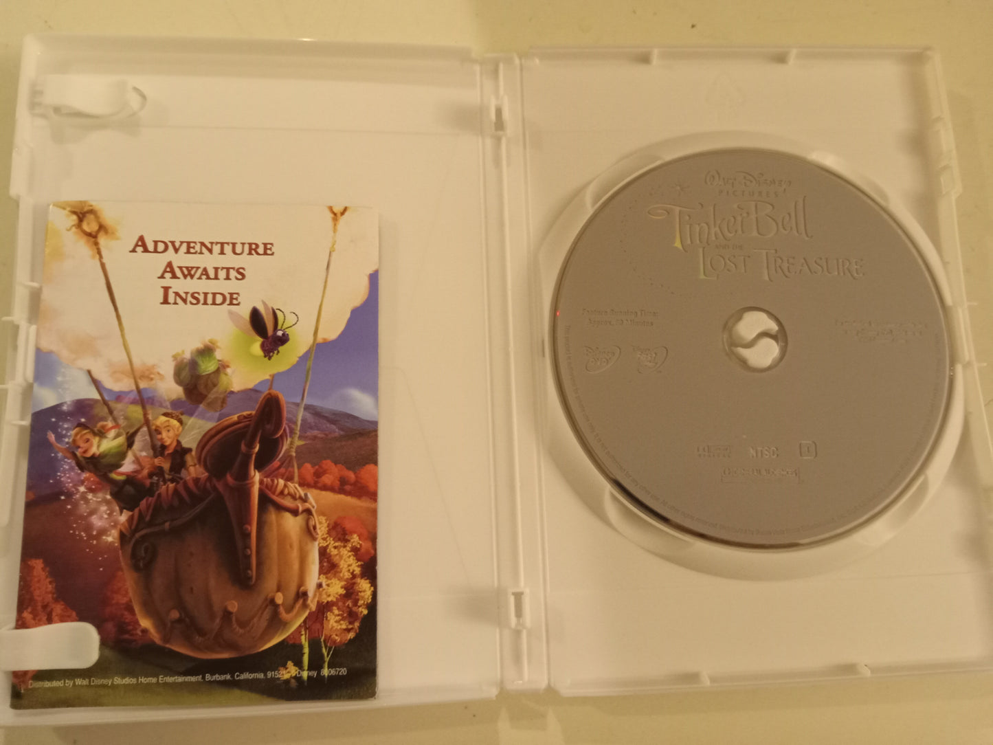 TinkerBell And The Lost Treasure, Disney Animation DVD Movie, Widescreen, Rated G, USED