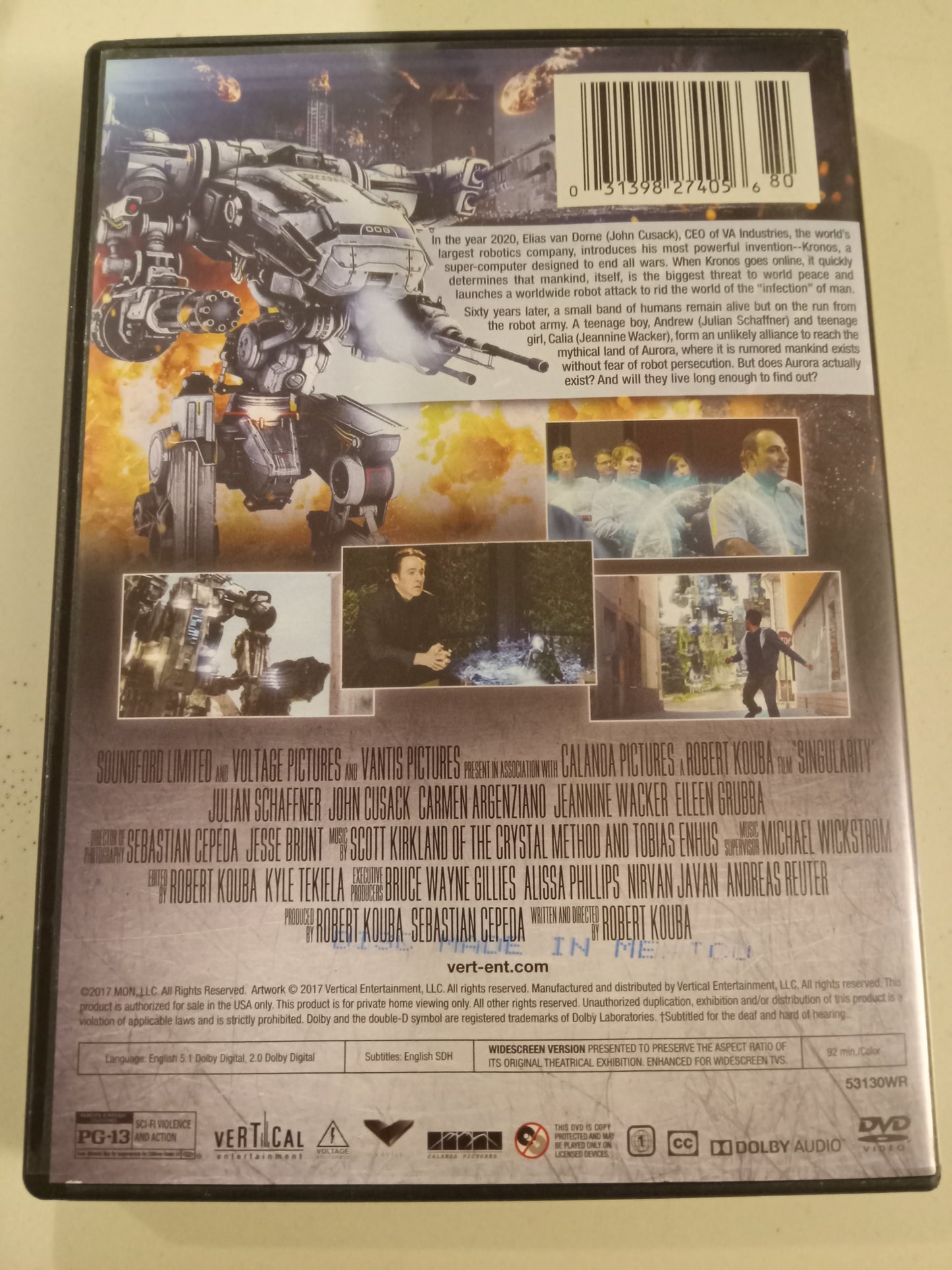 Singularity, DVD Movie, John Cusack, Widescreen, Rated PG-13, USED