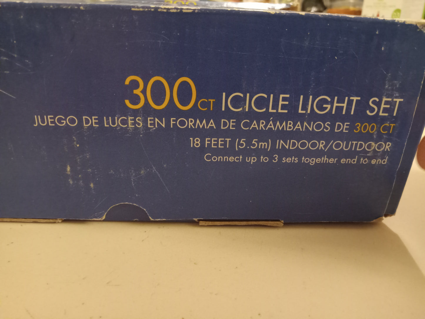 Christmas Lights, 300 Twin-Cicle, Icicle Lights, Frost/Clear White & Blue, White Wire, Holiday Time, NEW